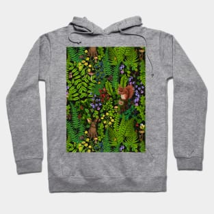 Forest life- squirrel, bird and rabbit Hoodie